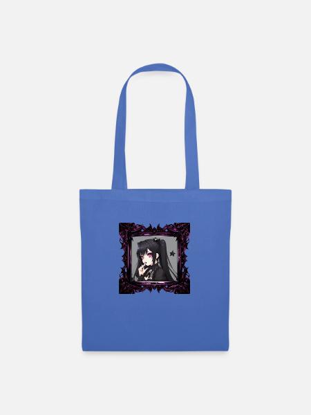 Anime Gothic-Mädchen in einem Rahmen - Stoffbeutel - Hellblau