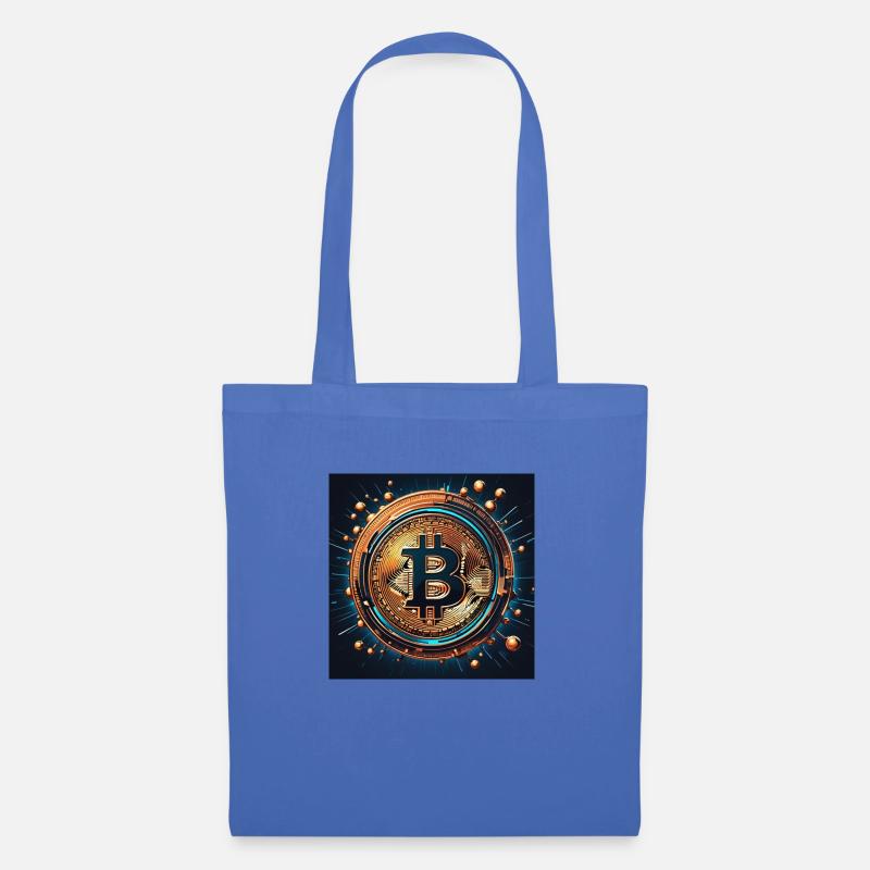Bitcoin comic logo - Stoffbeutel - Hellblau
