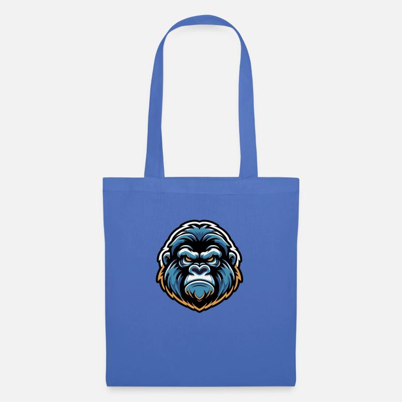 Maskottchen Gorillakopf - Stoffbeutel - Hellblau