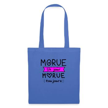T shirt morue un jour morue toujours . - Sac en tissu - bleu pâle - Devant