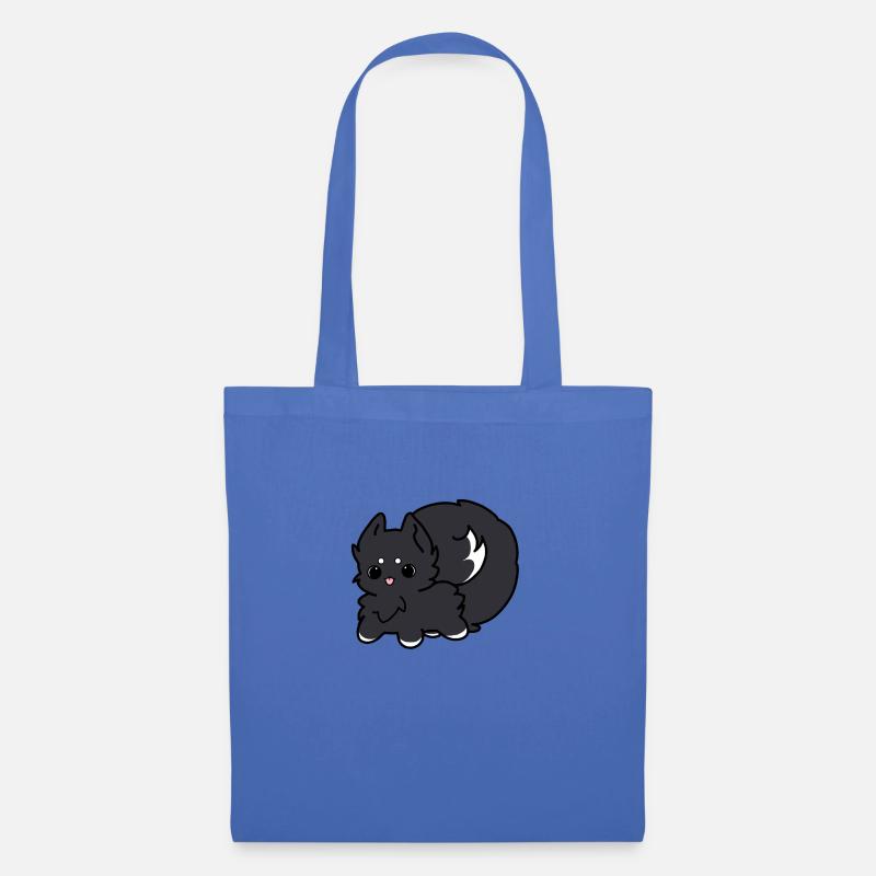 Chien mignon Noir Blanc - Sac en tissu - bleu pâle