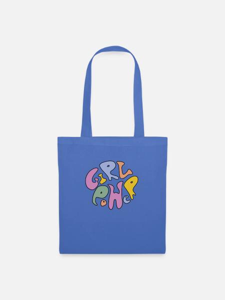 Girl Power Bunte Hippie-Briefe - Stoffbeutel - Hellblau