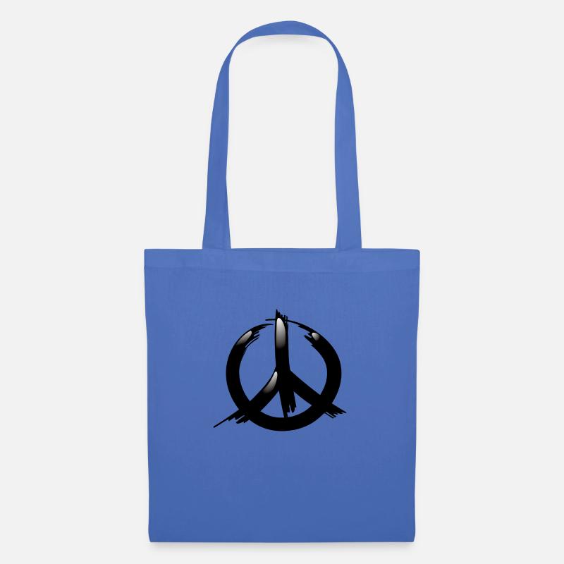 Smiley Peace - Stoffbeutel - Hellblau