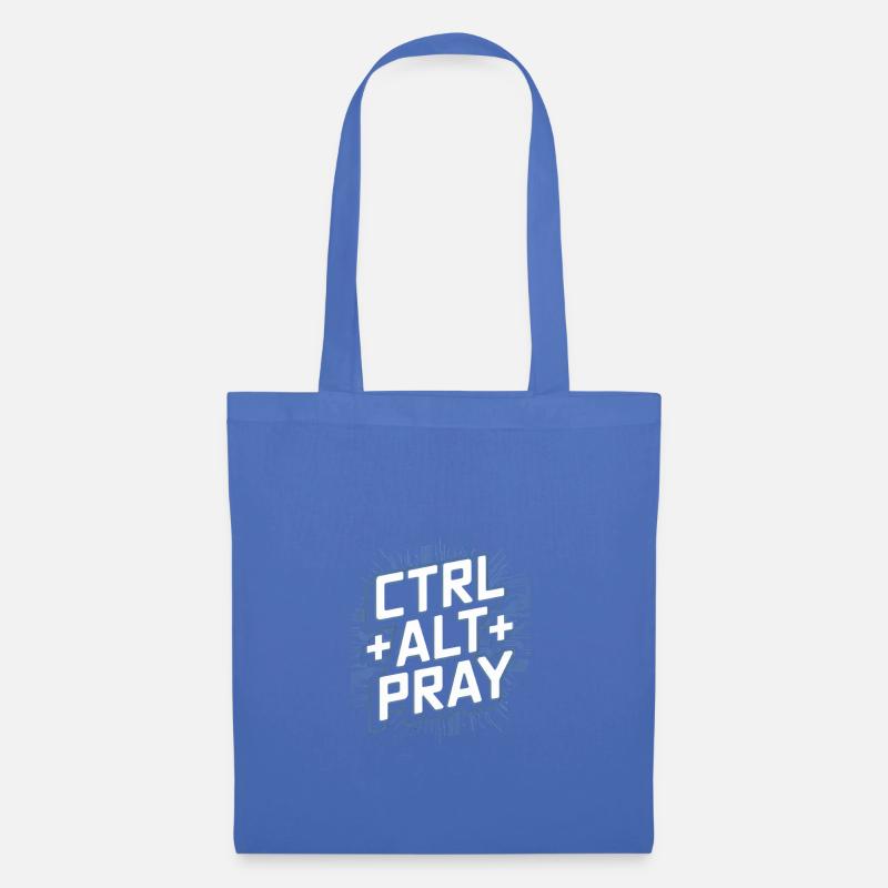 Christlicher Humor: Ctrl Alt Pray - Stoffbeutel - Hellblau