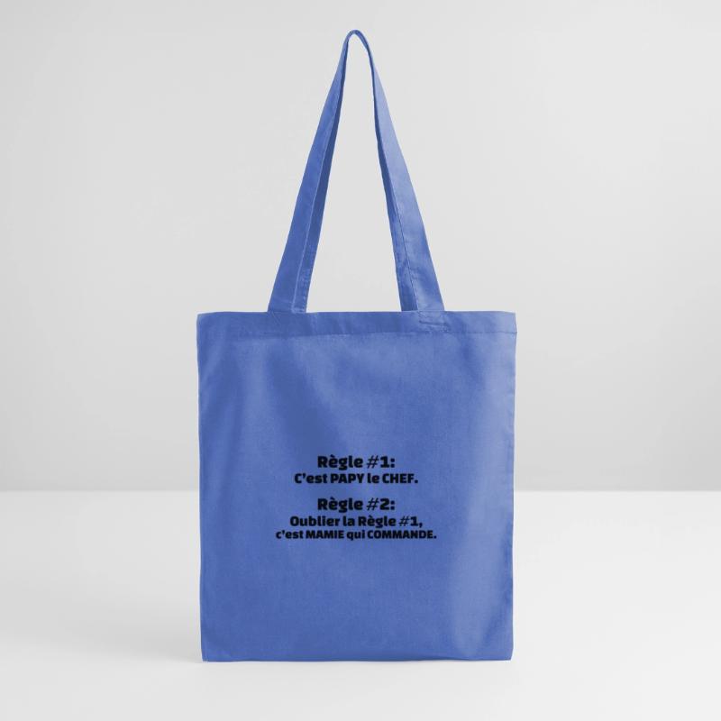règle 1 c'est papy le chef règle 2 oublier règle 1 Sac en tissu