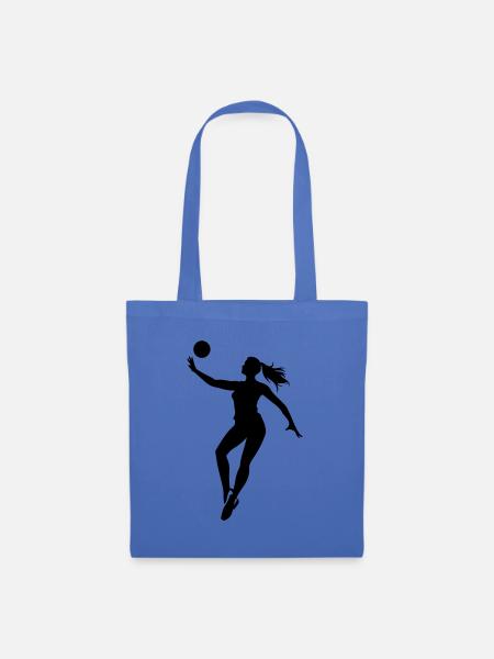 Volleyball Spielerin Silhouette - Stoffbeutel - Hellblau