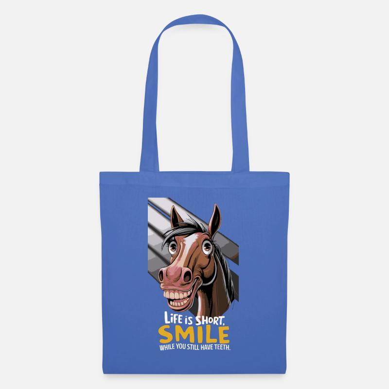 Life is short, smile while you still have teeth - Stoffbeutel - Hellblau