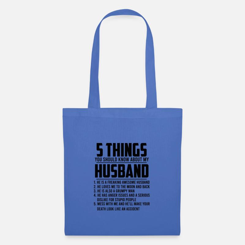 Ehefrau lustige Sprüche Spruch Sarkasmus Ehemann - Stoffbeutel - Hellblau