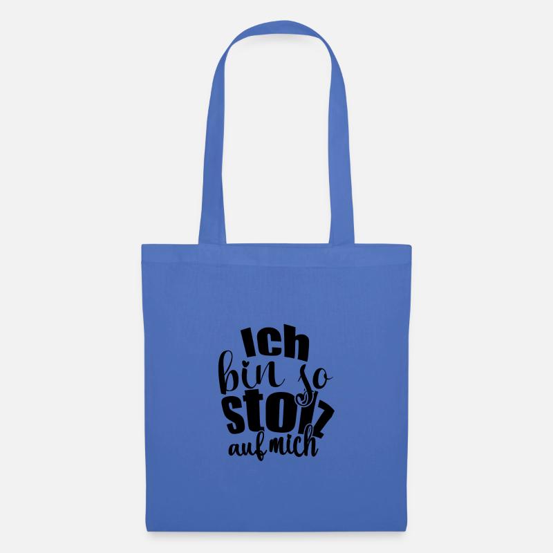 Ich bin so stolz auf mich Spruch selbstbewußt - Stoffbeutel - Hellblau