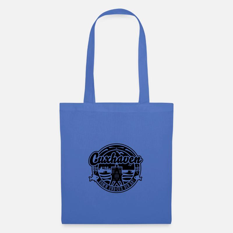 Cuxhaven T Shirt Cux dir an Kugelbake - Stoffbeutel - Hellblau