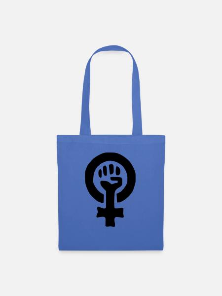 frauenpowerfaust - Stoffbeutel - Hellblau