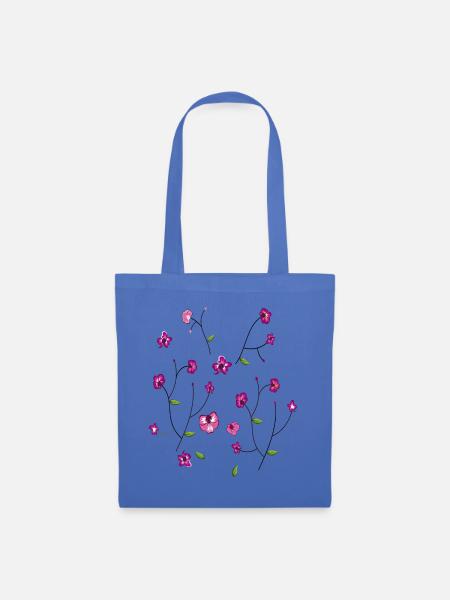 Blumenwiese - Stoffbeutel - Hellblau