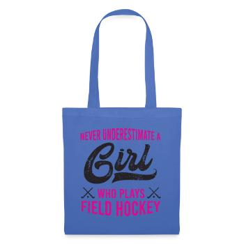 Fille qui joue le hockey sur terrain cadeau de hockey sur glace - Sac en tissu - bleu pâle - Devant