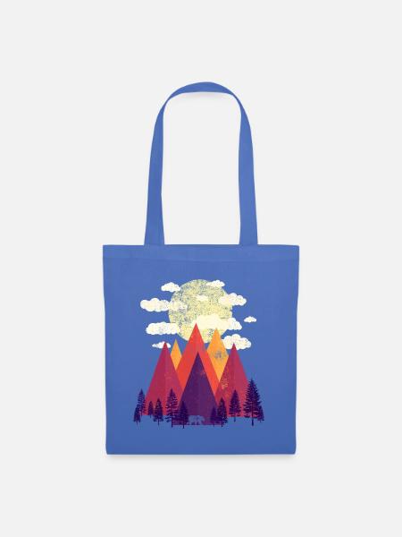 Berge & Wald (Bunte Landschaft) - Stoffbeutel - Hellblau