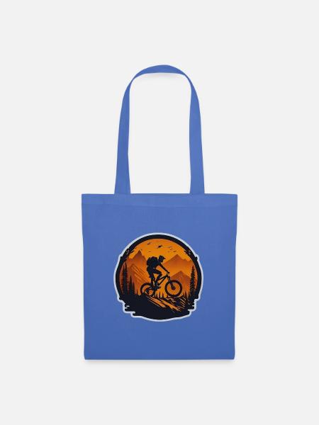 Mountainbiking downhill - Stoffbeutel - Hellblau