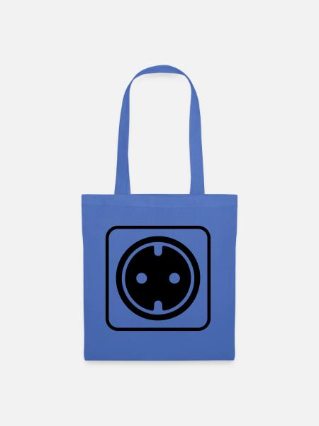 steckdose icon - Stoffbeutel - Hellblau