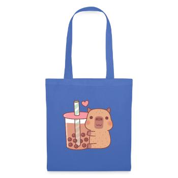 Cute Little Capybara Hugs Bubble Tea - Tote Bag - light blue - Front