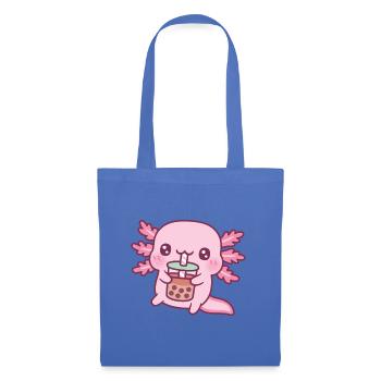 Mignon Axolotl boire du thé à bulles - Sac en tissu - bleu pâle - Devant
