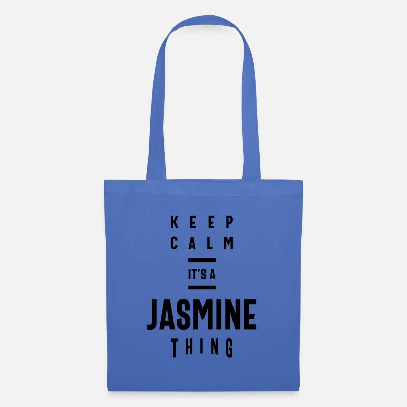 Jasmin personalisierter Name Geburtstagsgeschenk - Stoffbeutel - Hellblau
