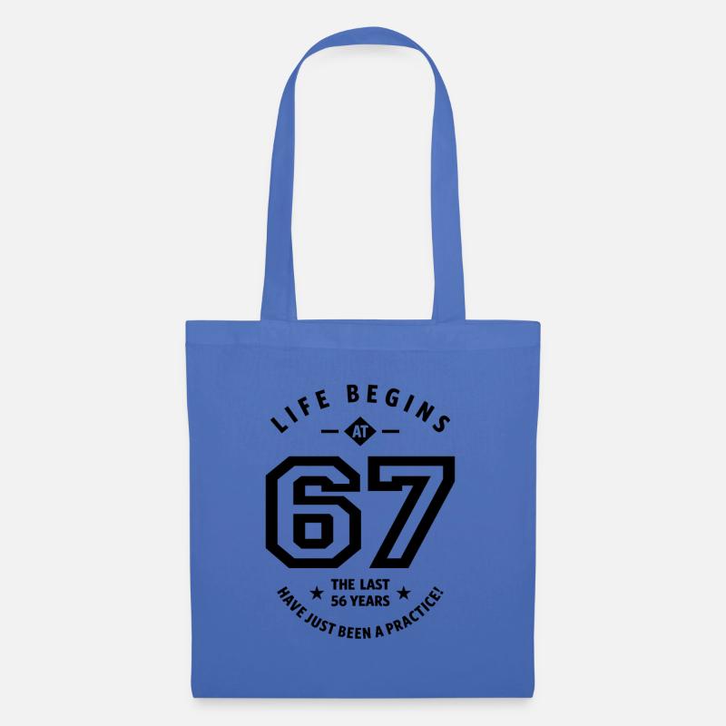67 Jahre altes Geschenk | Geschenkideen zum 67. Geburtstag - Stoffbeutel - Hellblau