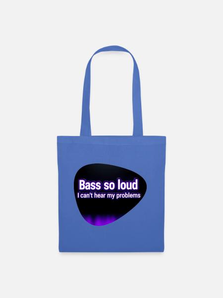 Bass So Loud – Schwarzes & lila Plektrum - Stoffbeutel - Hellblau