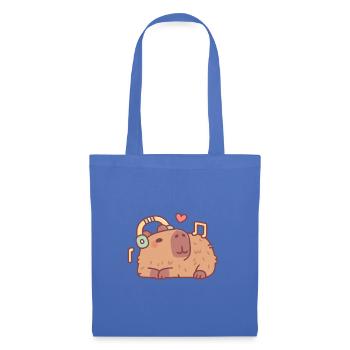 Cute Capybara With Headphones Chilling To Music - Tote Bag - light blue - Front