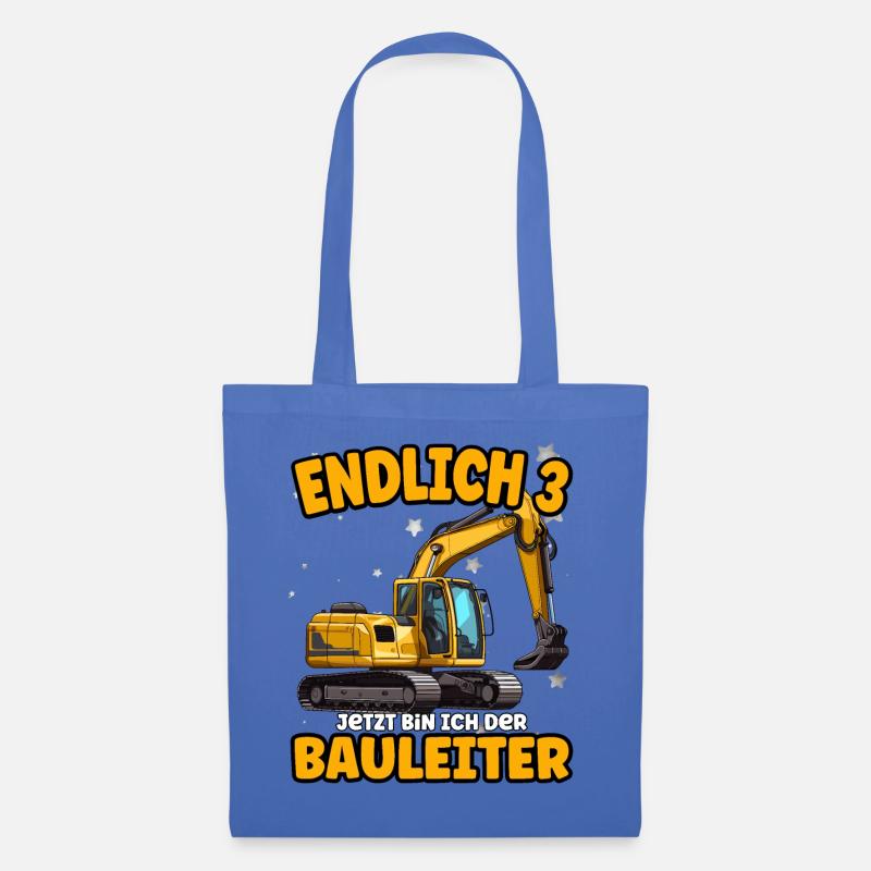 Endlich 3 - jetzt bin ich der Bauleiter - Stoffbeutel - Hellblau