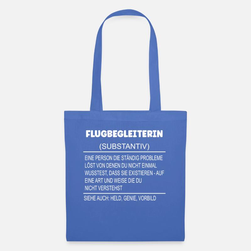 Wörterbuch Erklärung Flugbegleiterin Held, Genie - Stoffbeutel - Hellblau