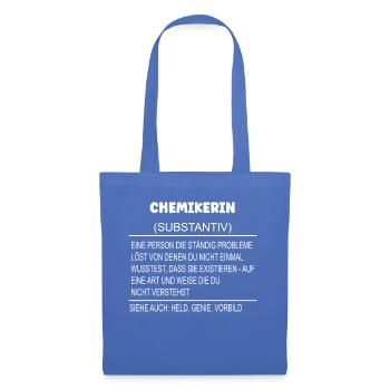 Wörterbuch Erklärung Chemikerin Held Genie Vorbild - Stoffbeutel - Hellblau - Vorne