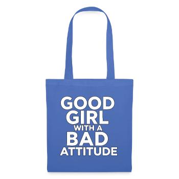 Une bonne fille avec une mauvaise attitude - Sac en tissu - bleu pâle - Devant