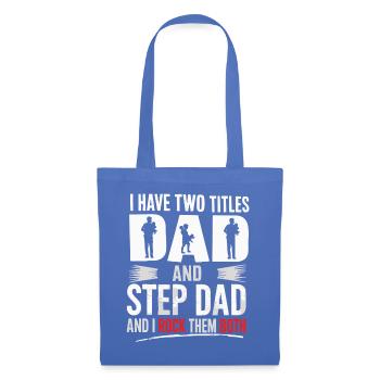 2 Titles: Father and Stepfather and Rock Both - Tote Bag - light blue - Front
