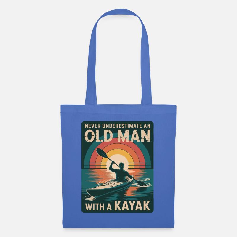Never Underestimate an Old Man with a Kayak - Stoffbeutel - Hellblau