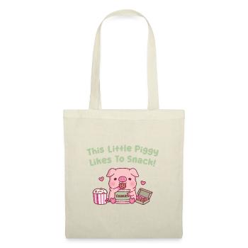 Mignon Ce petit cochon aime grignoter - Sac en tissu - nature - Devant