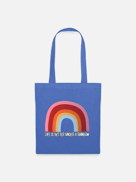 Life is better under a rainbow - Stoffbeutel - Hellblau