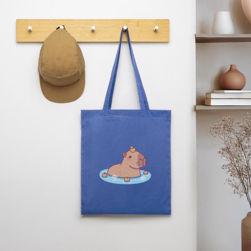 Mignon Capybara Chilling Dans la source chaude Sac en tissu