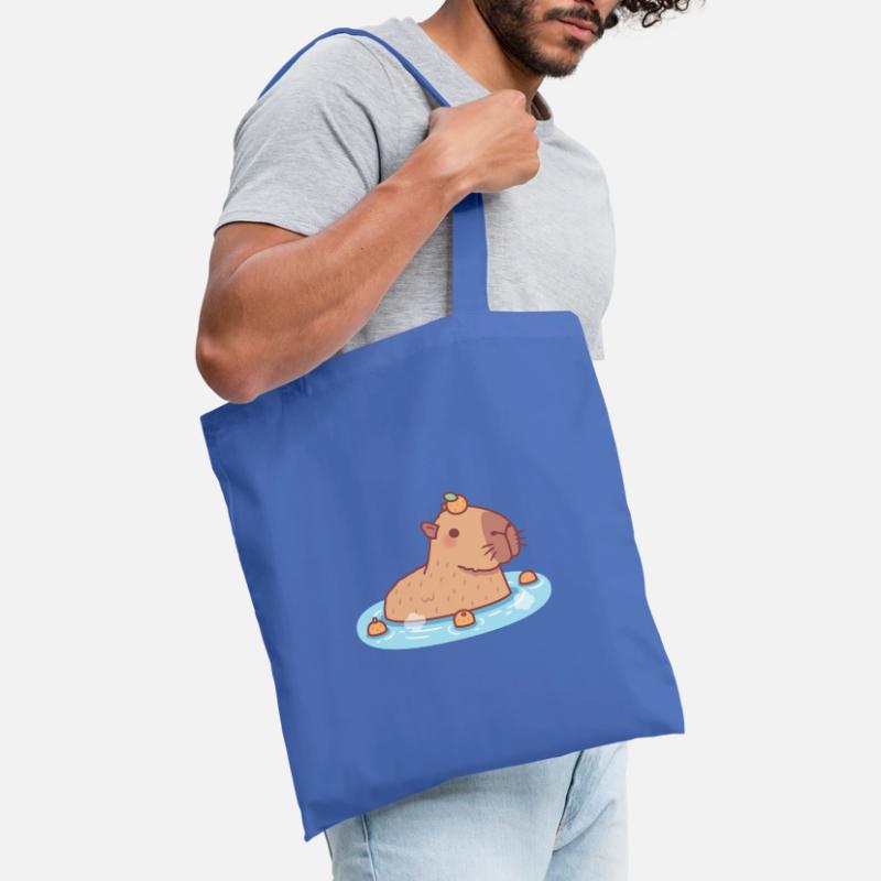 Mignon Capybara Chilling Dans la source chaude Sac en tissu