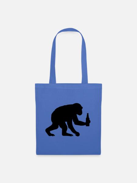 affe silhouette bier - Stoffbeutel - Hellblau