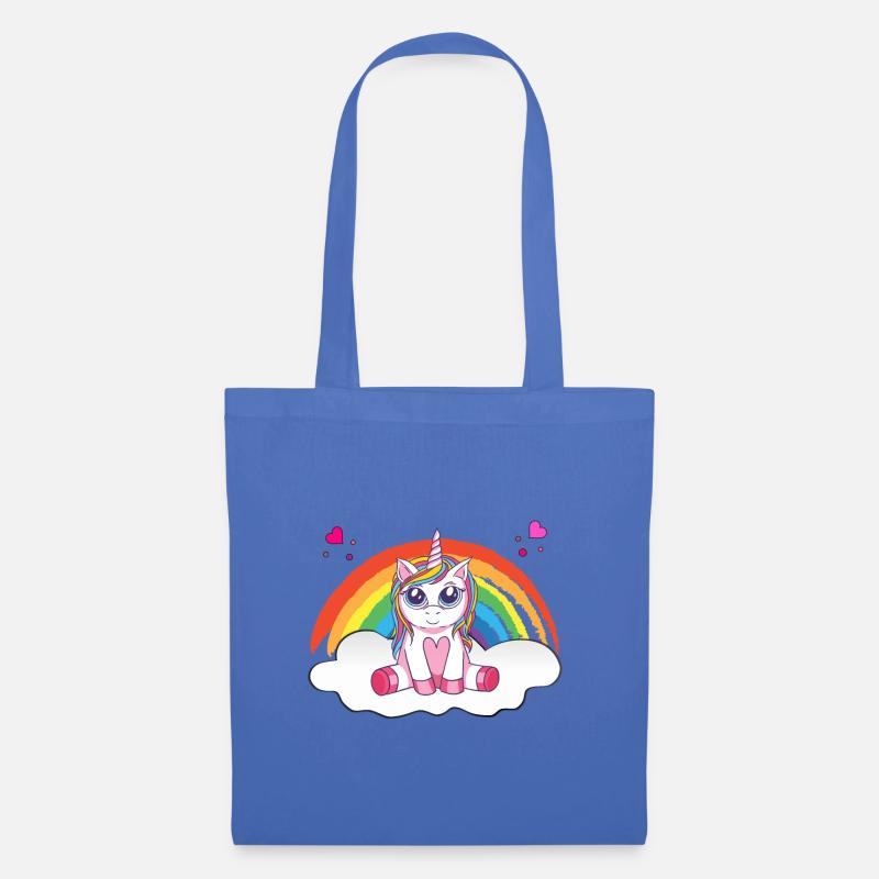 Magisches Einhorn auf Wolke mit Regenbogen - Stoffbeutel - Hellblau