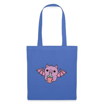Cute Vampire Bat Drinking Bubble Tea - Tote Bag - light blue - Front