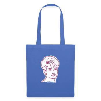 80s / Woman Portrait / Girl Power / minavi - Tote Bag - light blue - Front