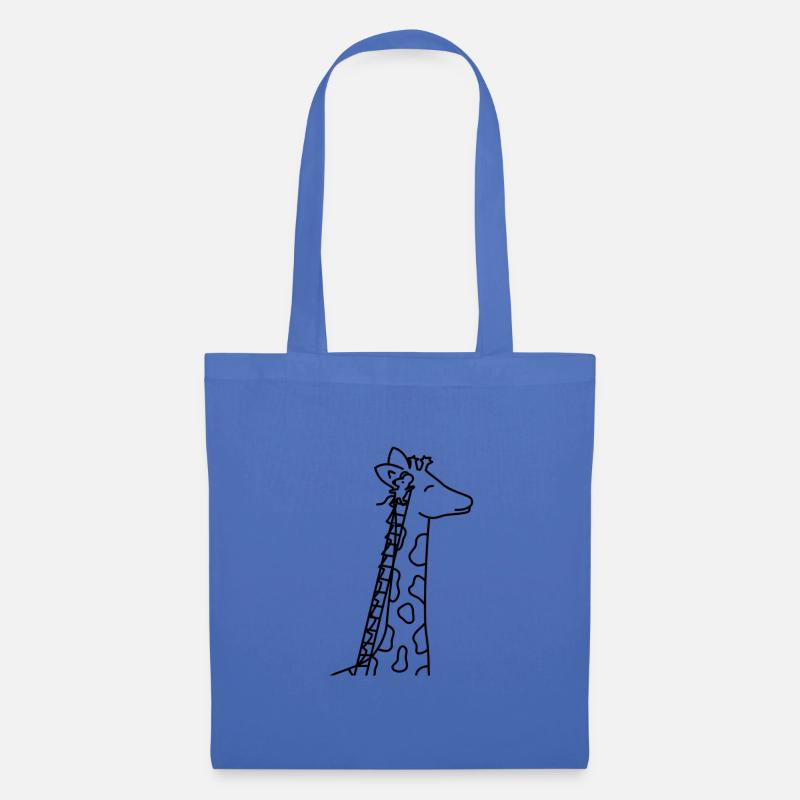 Giraffe und Maus - Stoffbeutel - Hellblau