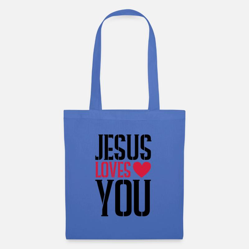 Jesus liebt dich herz - Stoffbeutel - Hellblau