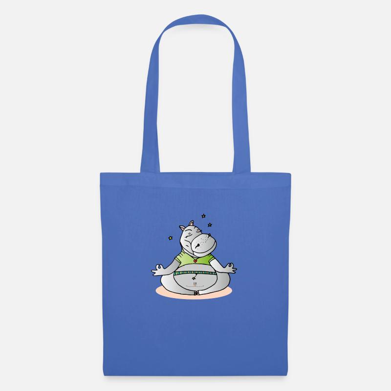 Hippo-Yoga - Stoffbeutel - Hellblau