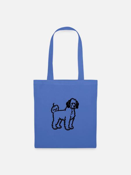 Poodle Hund - Stoffbeutel - Hellblau