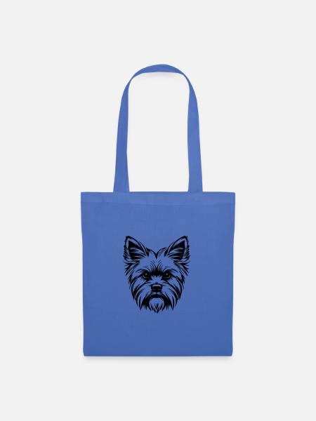 Yorkshire Terrier Hund Kopf - Stoffbeutel - Hellblau