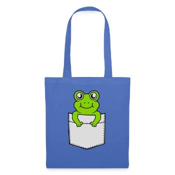 Breast pocket small sweet frog - Tote Bag - light blue - Front