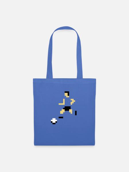 Retro-Gaming Pixelkicker Fußball-Spieler - Stoffbeutel - Hellblau