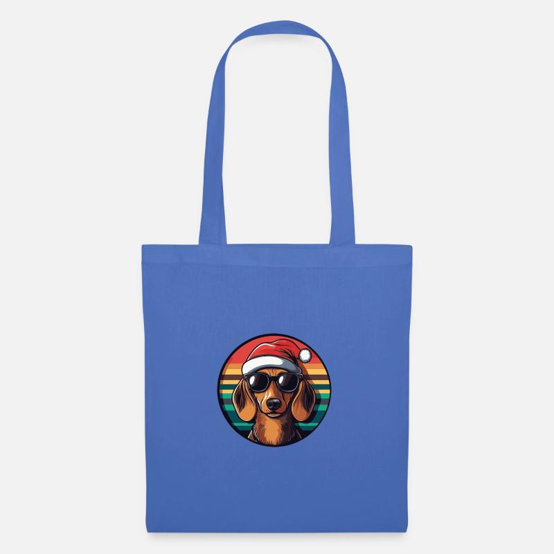Dackel DachsHund Weihnachten Cool - Stoffbeutel - Hellblau