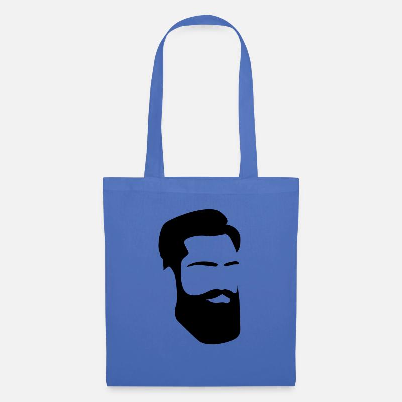 Hipster Vollbart beard bart Mann Männer - Stoffbeutel - Hellblau