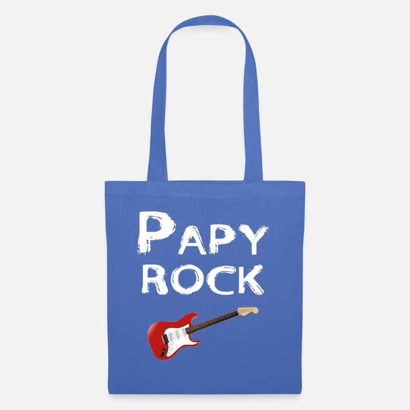 Papy Rock weiße E-Gitarre - Stoffbeutel - Hellblau